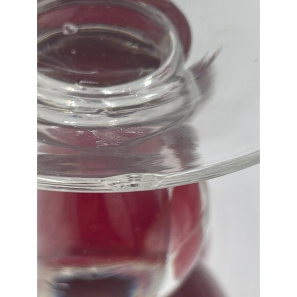 Set Of 4 Vintage Ruby Red Glass Goblets  Clear Ball Stems READ - Picture 4 of 9